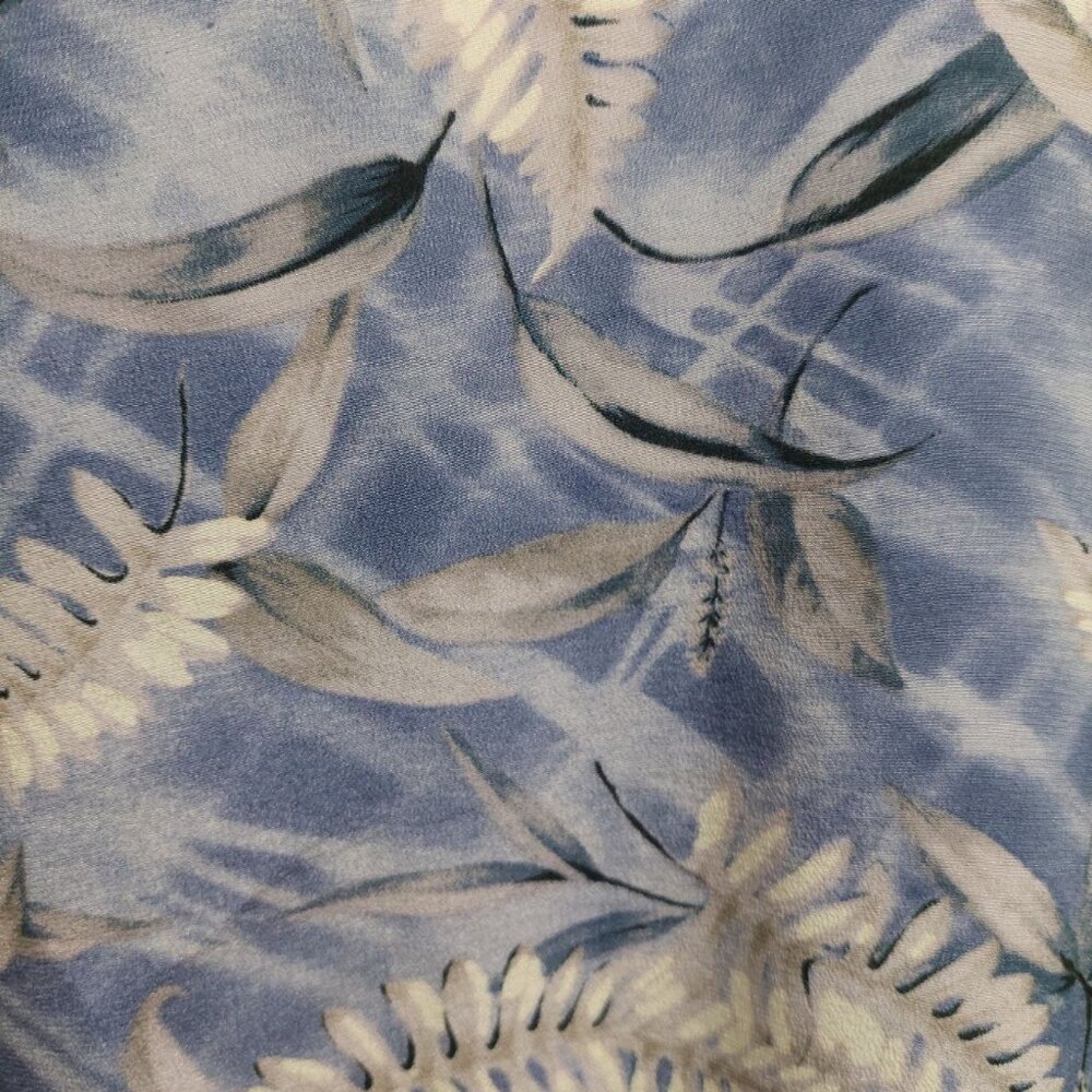 Robbie Bee Womens Blue Sleeveless Floral Print Silk Tank Top Medium~Lightweight - Picture 7 of 8
